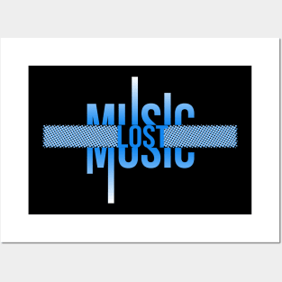 Ice Blue Lost in Music design Posters and Art